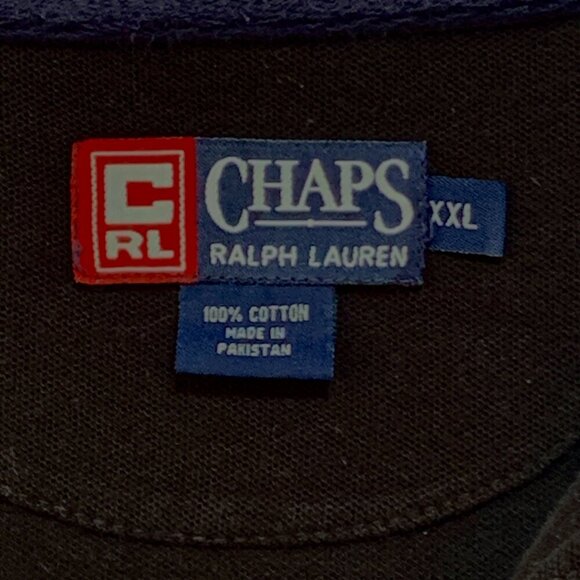 Chaps Ralph Lauren Black Polo Shirt Size XXL with Crown CRL Logo - Picture 3 of 7